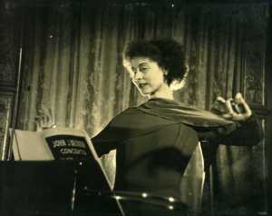 Lucie Rosen and the theremin, Caramoor Centre for Music and the Arts